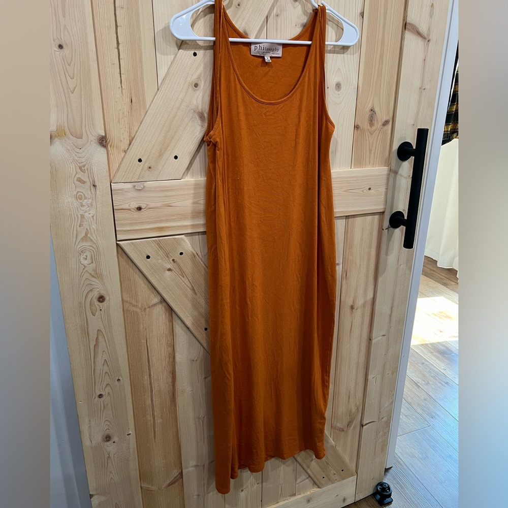 Burt orange colored dress. Maxi dress. Super soft